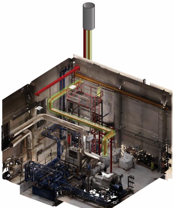 CONENGA Group Laserscanning: Punktwolke mit farbigem Overlay