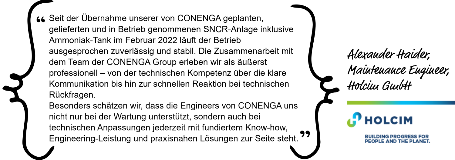 Customer testimonial Holcim GmbH for CONENGA Group