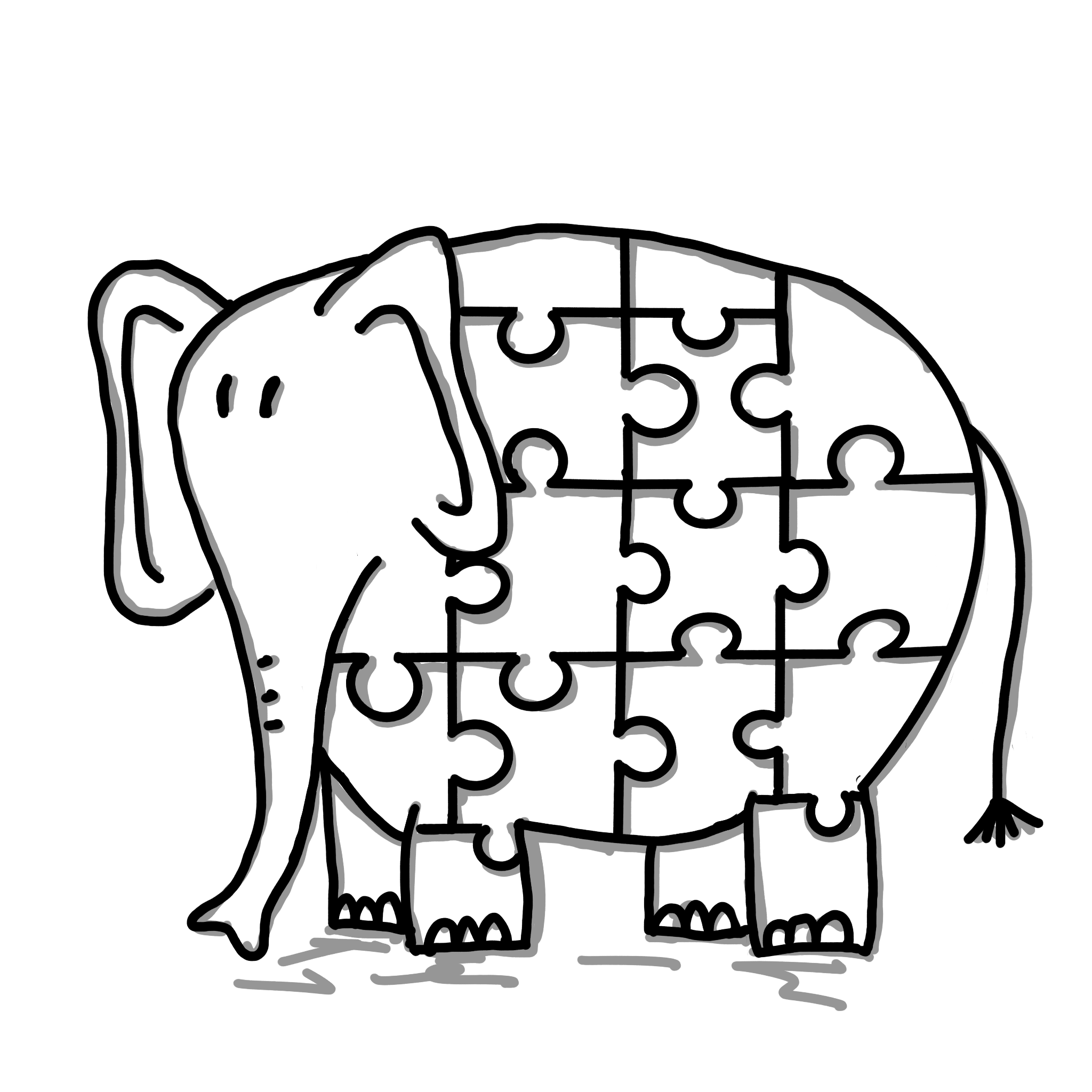 how-to-eat-an-elephant-conenga-group sketch by db